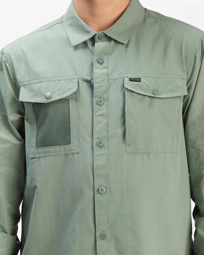 Billabong ADiv Otis Surftrek UPF 50 Long Sleeve Shirt Surplus Men Shirts Billabong ADiv Otis Surftrek UPF 50 Long Sleeve Shirt Surplus Men Shirts
