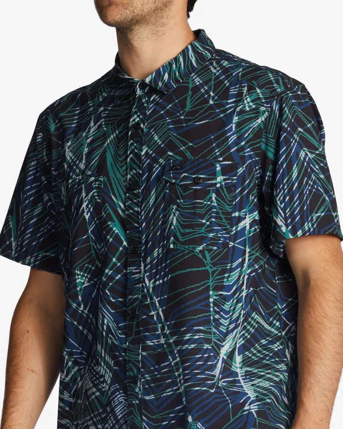 Billabong ADiv Surftrek Perf Short Sleeve Shirt Space Blue Men Shirts Billabong ADiv Surftrek Perf Short Sleeve Shirt Space Blue Men Shirts