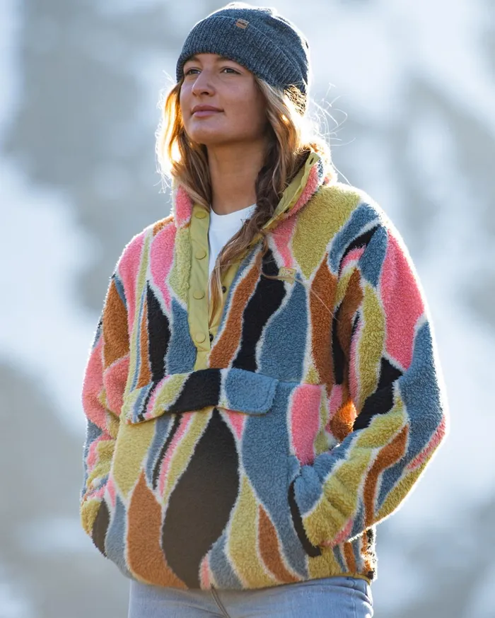Billabong ADiv Switchback Pullover Mock Neck Sweatshirt Multi 2 Women Hoodies and Fleece