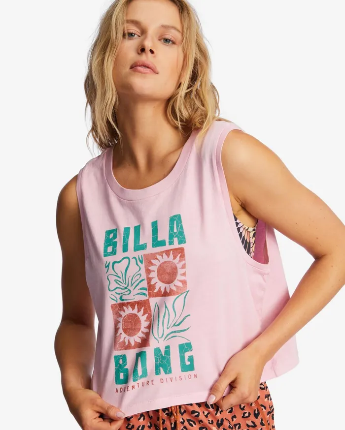 Billabong ADiv Tank Top Pink Trails Women Graphic Tees and Tanks Billabong ADiv Tank Top Pink Trails Women Graphic Tees and Tanks