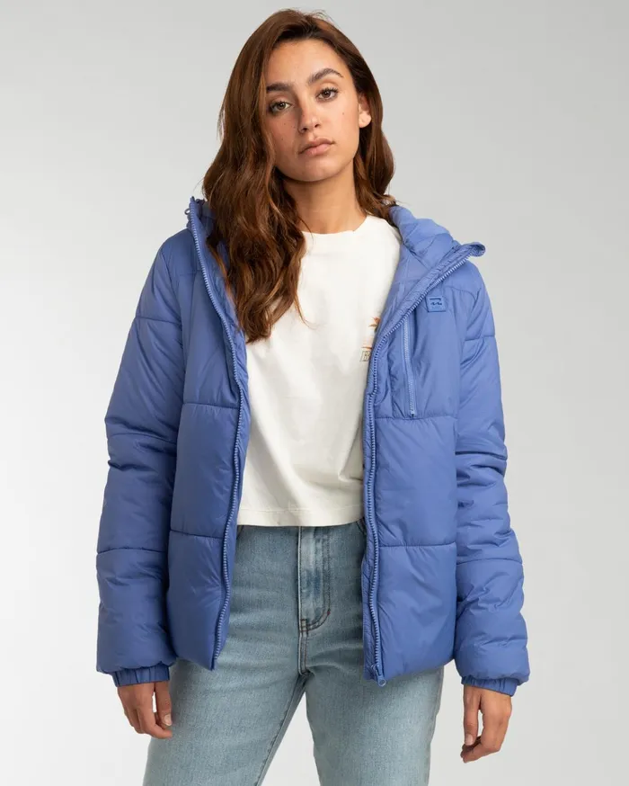 Billabong ADiv Transport Puffer 3 Hooded ZipUp Jacket Blue Mountain Women Jackets Billabong ADiv Transport Puffer 3 Hooded ZipUp Jacket Blue Mountain Women Jackets