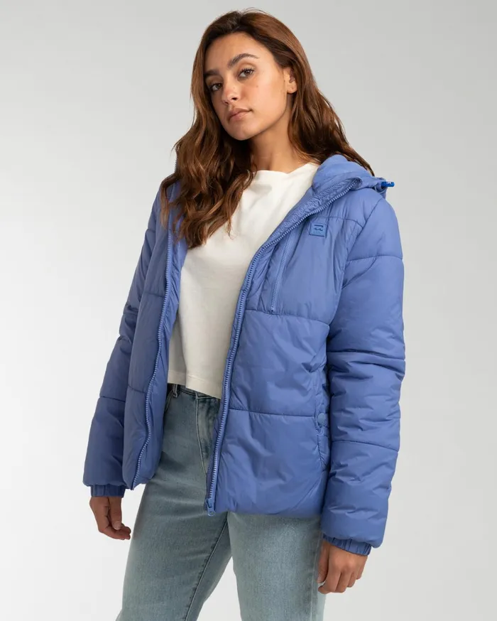 Billabong ADiv Transport Puffer 3 Hooded ZipUp Jacket Blue Mountain Women Jackets Billabong ADiv Transport Puffer 3 Hooded ZipUp Jacket Blue Mountain Women Jackets