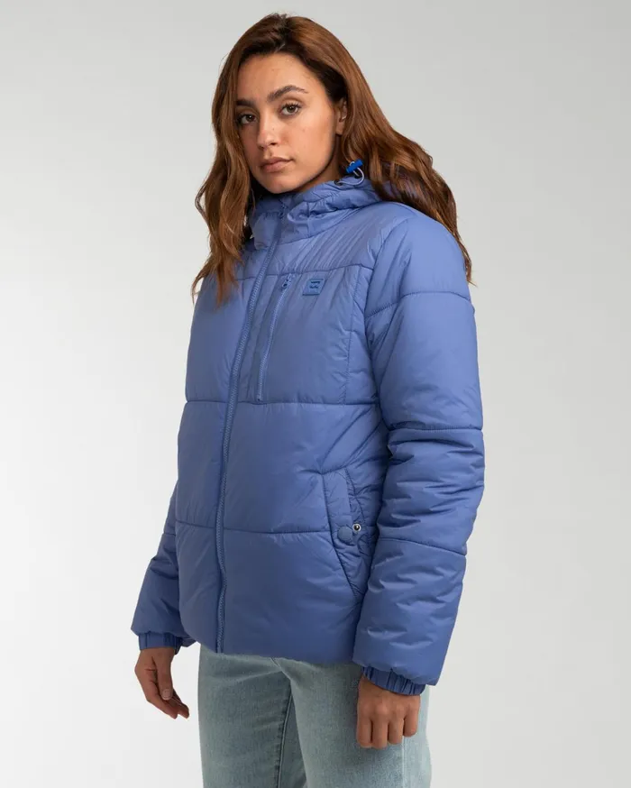 Billabong ADiv Transport Puffer 3 Hooded ZipUp Jacket Blue Mountain Women Jackets Billabong ADiv Transport Puffer 3 Hooded ZipUp Jacket Blue Mountain Women Jackets
