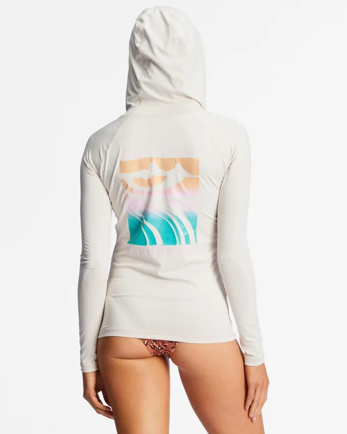 Billabong ADIV UPF 50 Long Sleeve Hooded Rashguard White Cap Women Adventure Division Swim Billabong ADIV UPF 50 Long Sleeve Hooded Rashguard White Cap Women Adventure Division Swim