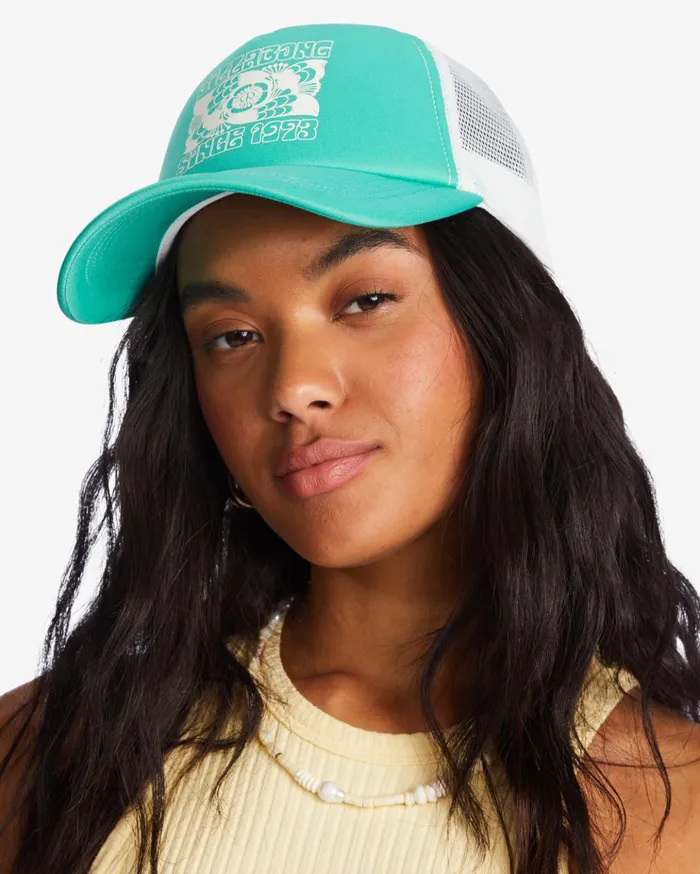 Billabong Across Waves Trucker Hat Sweet Grass Women Hats and Beanies Billabong Across Waves Trucker Hat Sweet Grass Women Hats and Beanies