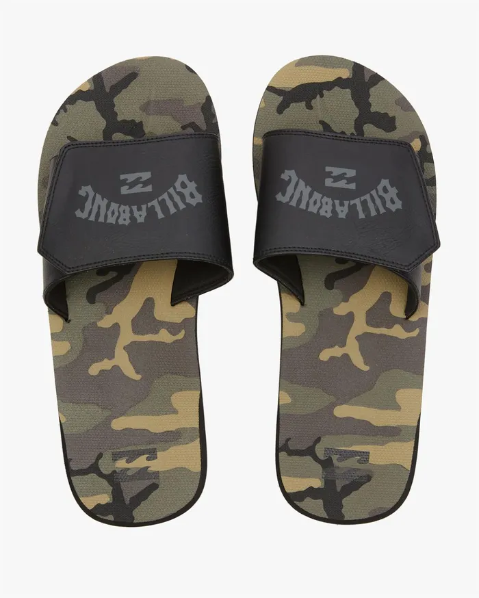 Billabong All Day Impact Print Slide Sandals Camo Men Flip Flops