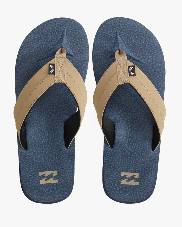 Billabong All Day Impact Print SlipOn Sandals Indigo Men Flip Flops