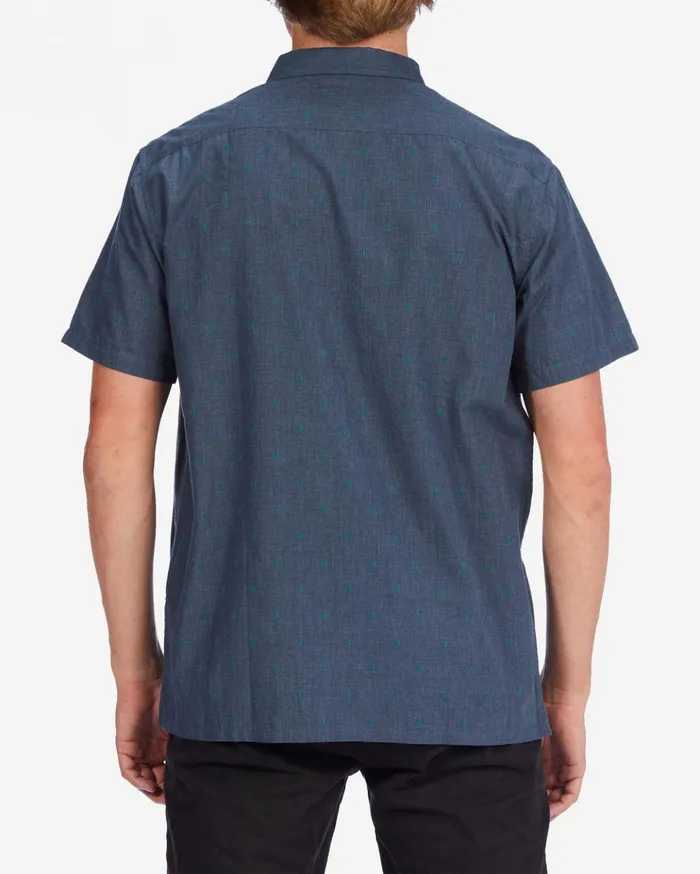 Billabong All Day Jacquard Organic Short Sleeve Shirt Navy Heather Men Shirts Billabong All Day Jacquard Organic Short Sleeve Shirt Navy Heather Men Shirts