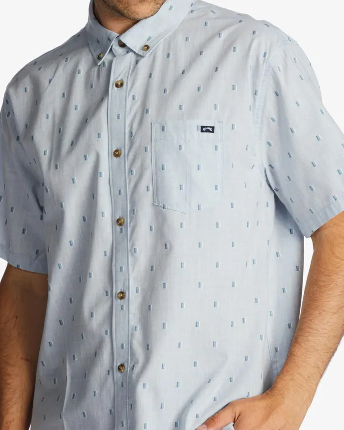 Billabong All Day Jacquard Short Sleeve Shirt Blue Haze Men Shirts Billabong All Day Jacquard Short Sleeve Shirt Blue Haze Men Shirts