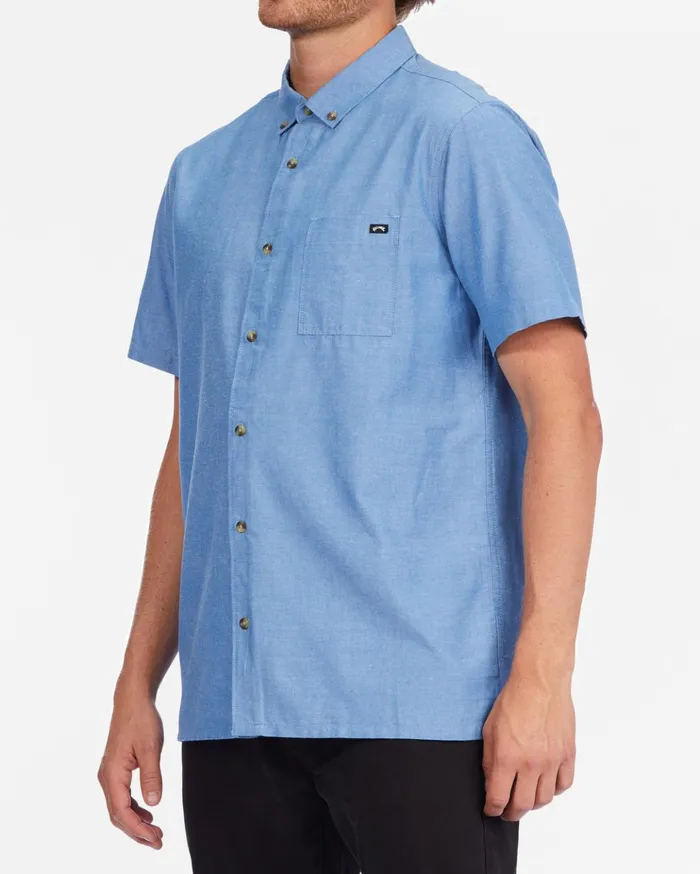 Billabong All Day Organic Short Sleeve Shirt Rinse Blue Men Shirts Billabong All Day Organic Short Sleeve Shirt Rinse Blue Men Shirts