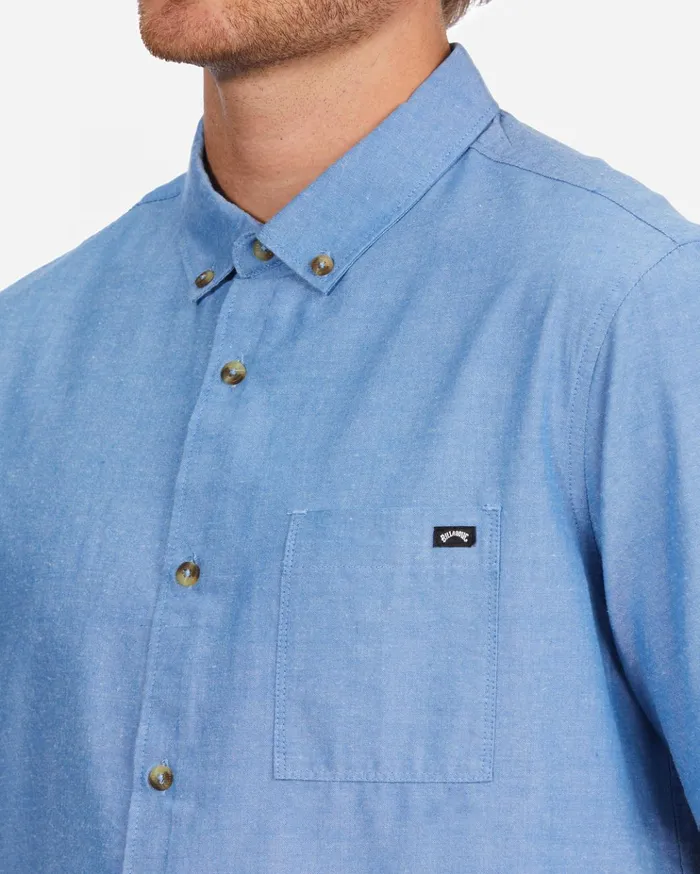 Billabong All Day Organic Short Sleeve Shirt Rinse Blue Men Shirts Billabong All Day Organic Short Sleeve Shirt Rinse Blue Men Shirts