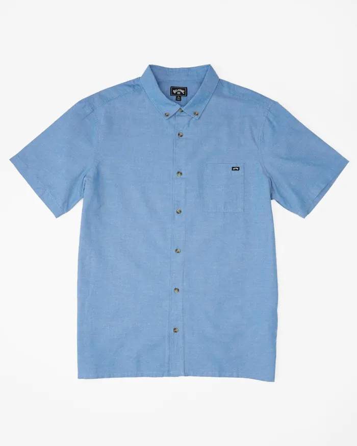 Billabong All Day Organic Short Sleeve Shirt Rinse Blue Men Shirts Billabong All Day Organic Short Sleeve Shirt Rinse Blue Men Shirts