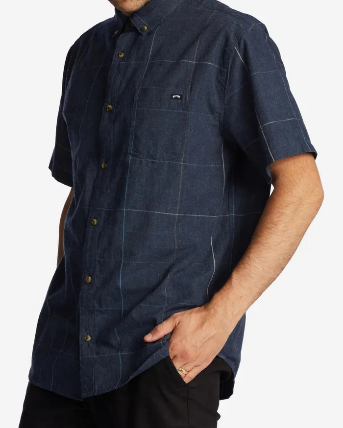 Billabong All Day Plaid Short Sleeve Shirt Navy Men Shirts Billabong All Day Plaid Short Sleeve Shirt Navy Men Shirts