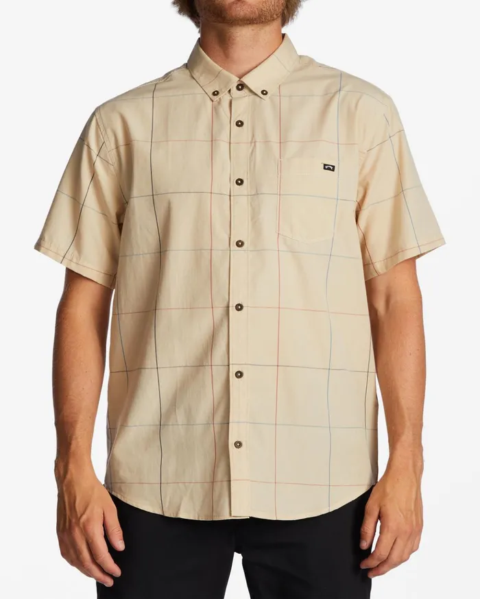 Billabong All Day Plaid Short Sleeve Shirt Sand Men Shirts