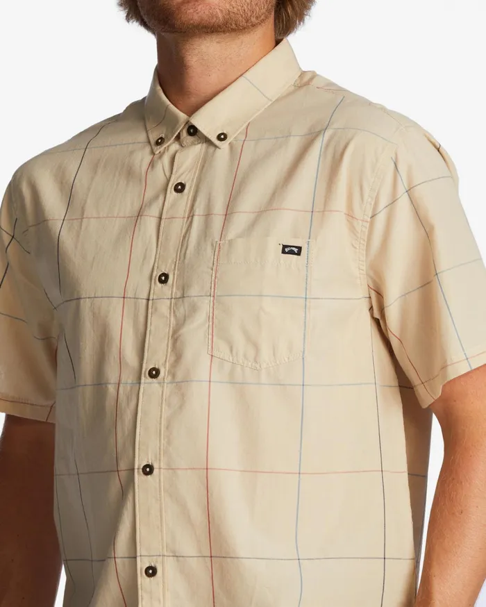Billabong All Day Plaid Short Sleeve Shirt Sand Men Shirts Billabong All Day Plaid Short Sleeve Shirt Sand Men Shirts