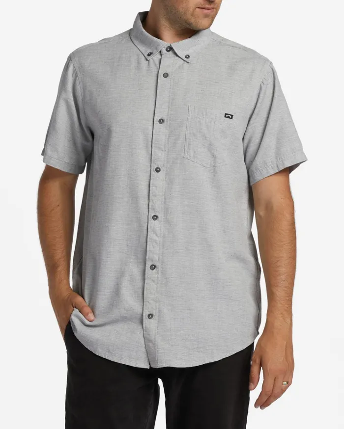 Billabong All Day Short Sleeve Shirt Light Grey Men Shirts