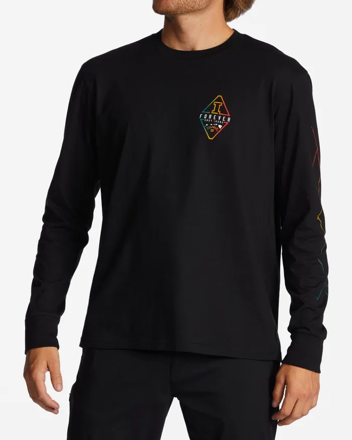 Billabong Andy Irons Diamond Long Sleeve TShirt Black Men TShirts