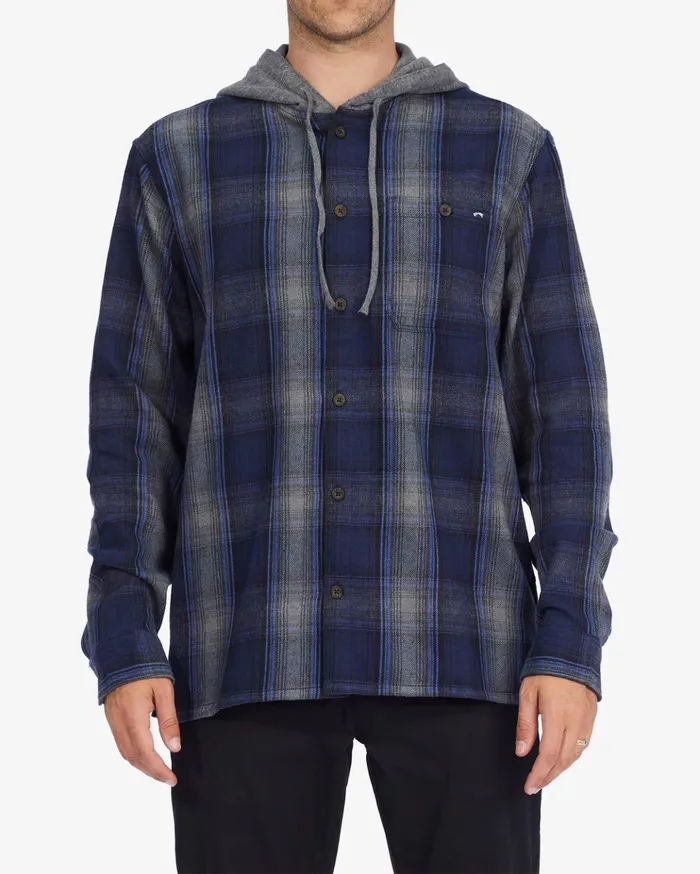 Billabong Baja Hooded Flannel Shirt Dark Blue Men Shirts