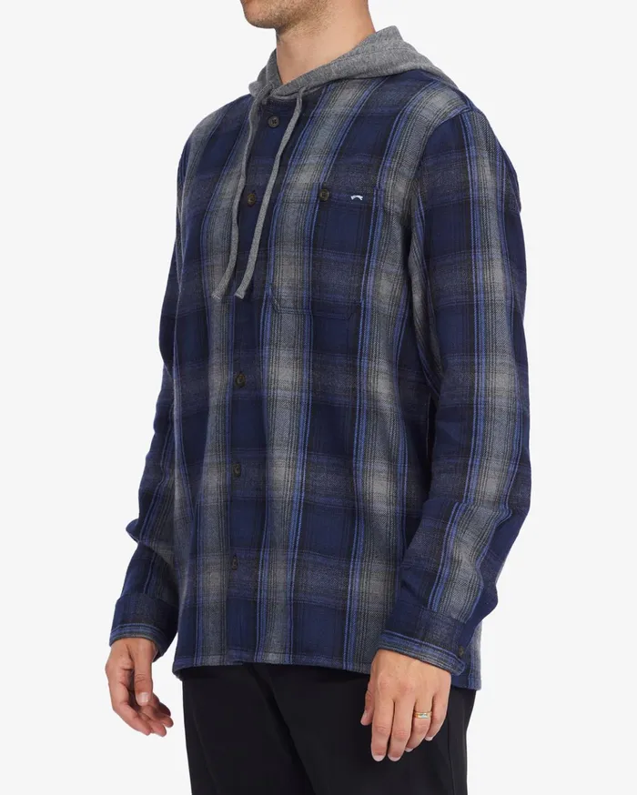 Billabong Baja Hooded Flannel Shirt Dark Blue Men Shirts Billabong Baja Hooded Flannel Shirt Dark Blue Men Shirts