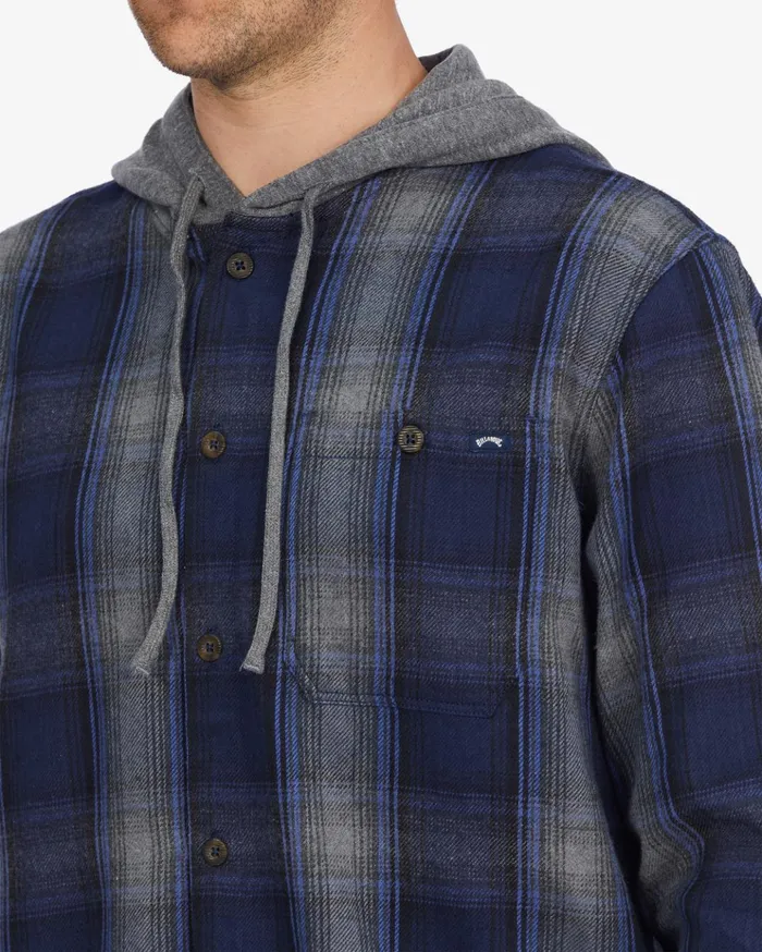 Billabong Baja Hooded Flannel Shirt Dark Blue Men Shirts Billabong Baja Hooded Flannel Shirt Dark Blue Men Shirts