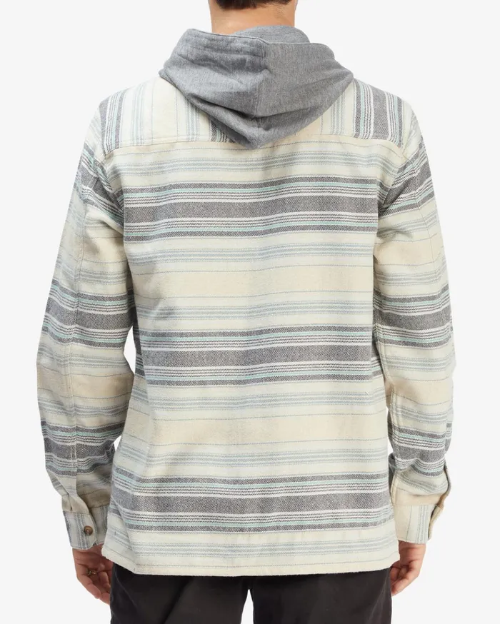 Billabong Baja Hooded Organic Flannel Shirt Chino Heather Men Shirts Billabong Baja Hooded Organic Flannel Shirt Chino Heather Men Shirts