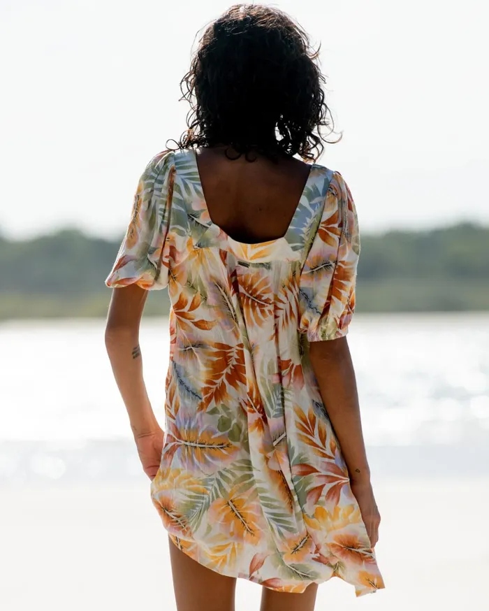 Billabong Bay Side Babydoll Dress WhiteMulti Women Dresses Billabong Bay Side Babydoll Dress WhiteMulti Women Dresses