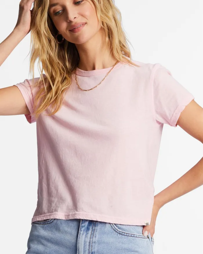 Billabong Better Then Basic Short Sleeve TShirt Soft Pink Women Essentials Billabong Better Then Basic Short Sleeve TShirt Soft Pink Women Essentials