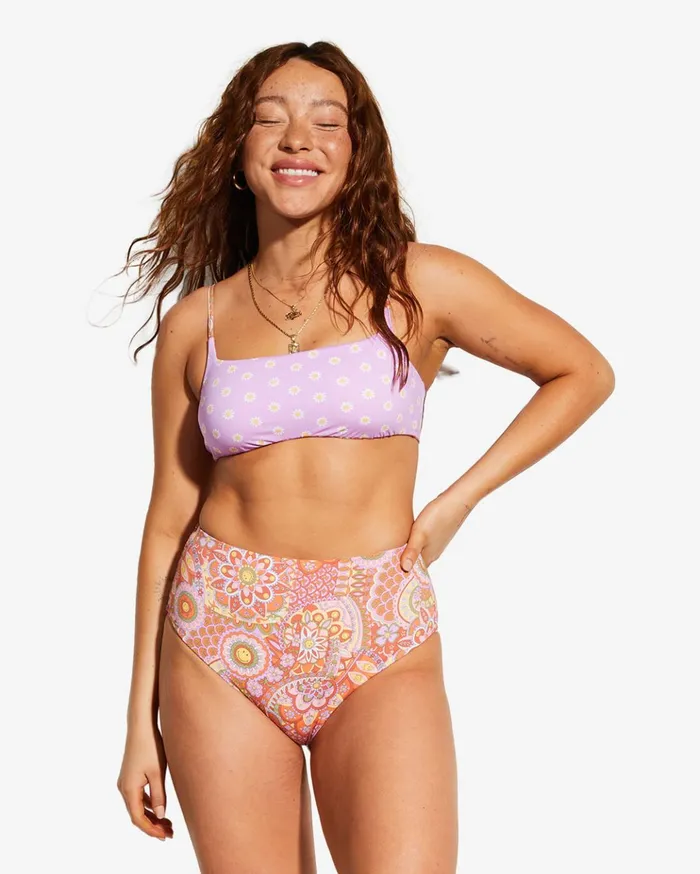 Billabong Billabong X Smiley Good Times Hi Retro Reversible High Leg Bikini Bottoms Multi Women Bikinis Billabong Billabong X Smiley Good Times Hi Retro Reversible High Leg Bikini Bottoms Multi Women Bikinis