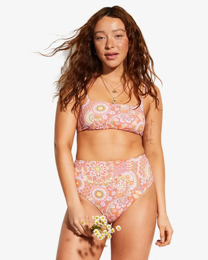 Billabong Billabong X Smiley Good Times Zoe Reversible Crop Bikini Top Multi Women Bikinis Billabong Billabong X Smiley Good Times Zoe Reversible Crop Bikini Top Multi Women Bikinis