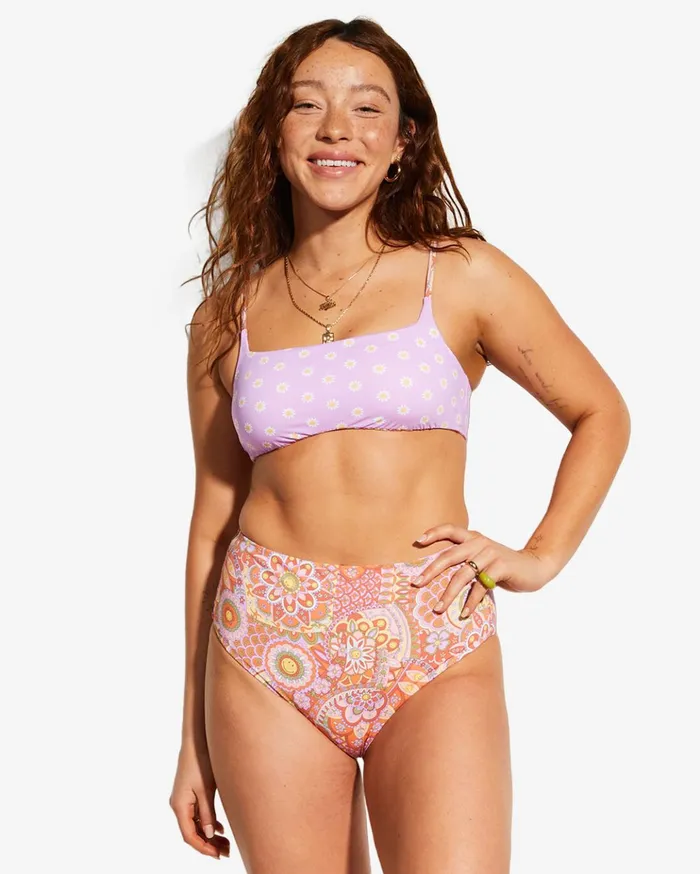 Billabong Billabong X Smiley Good Times Zoe Reversible Crop Bikini Top Multi Women Bikinis Billabong Billabong X Smiley Good Times Zoe Reversible Crop Bikini Top Multi Women Bikinis