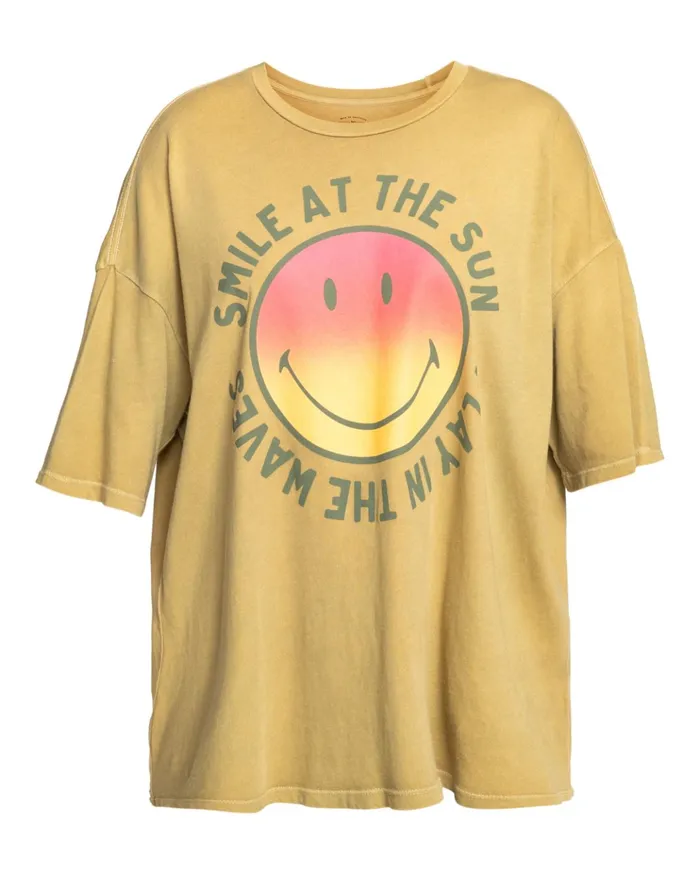 Billabong Billabong X Smiley True Boy Oversized TShirt Split Pea Women Tops Billabong Billabong X Smiley True Boy Oversized TShirt Split Pea Women Tops