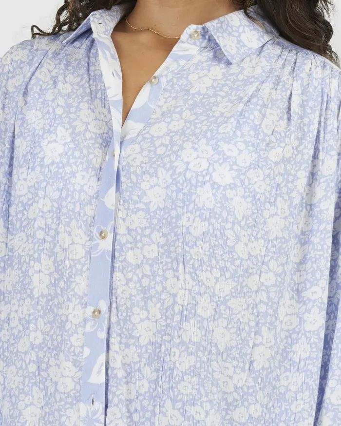 Billabong Blue Bell Long Sleeve Shirt Blue Women Tops Billabong Blue Bell Long Sleeve Shirt Blue Women Tops