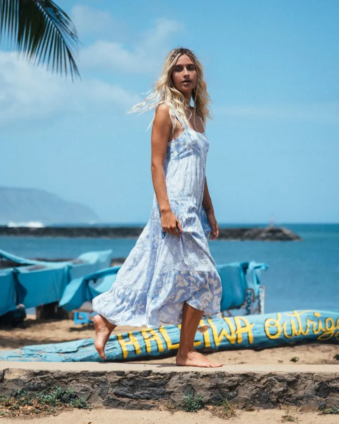 Billabong Blue Bell Shine On Midi Dress Blue Women Dresses