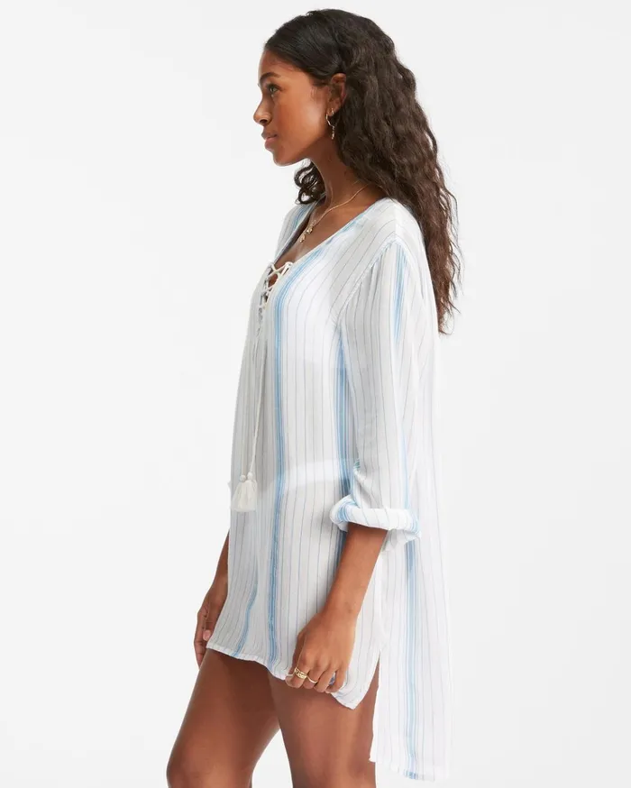Billabong Blue Skies Mini Beach CoverUp Bliss Blue Women Dresses Billabong Blue Skies Mini Beach CoverUp Bliss Blue Women Dresses