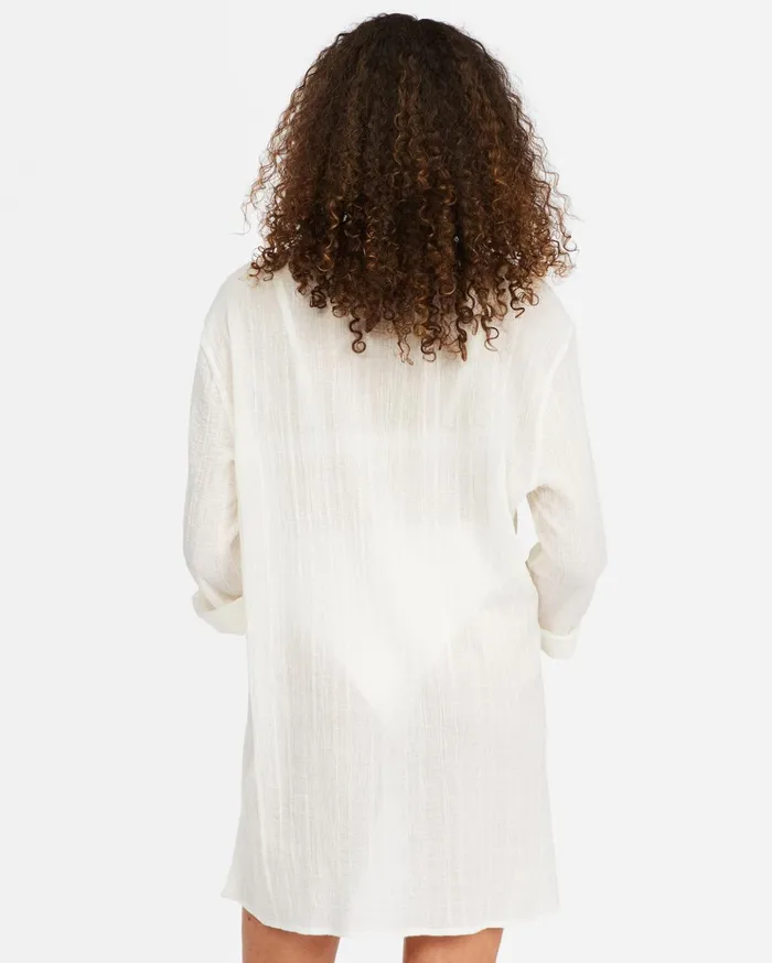 Billabong Blue Skies Mini Beach CoverUp Salt Crystal Women Dresses Billabong Blue Skies Mini Beach CoverUp Salt Crystal Women Dresses