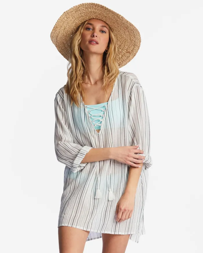 Billabong Blue Skies Swim Cover Up Multi Women Dresses