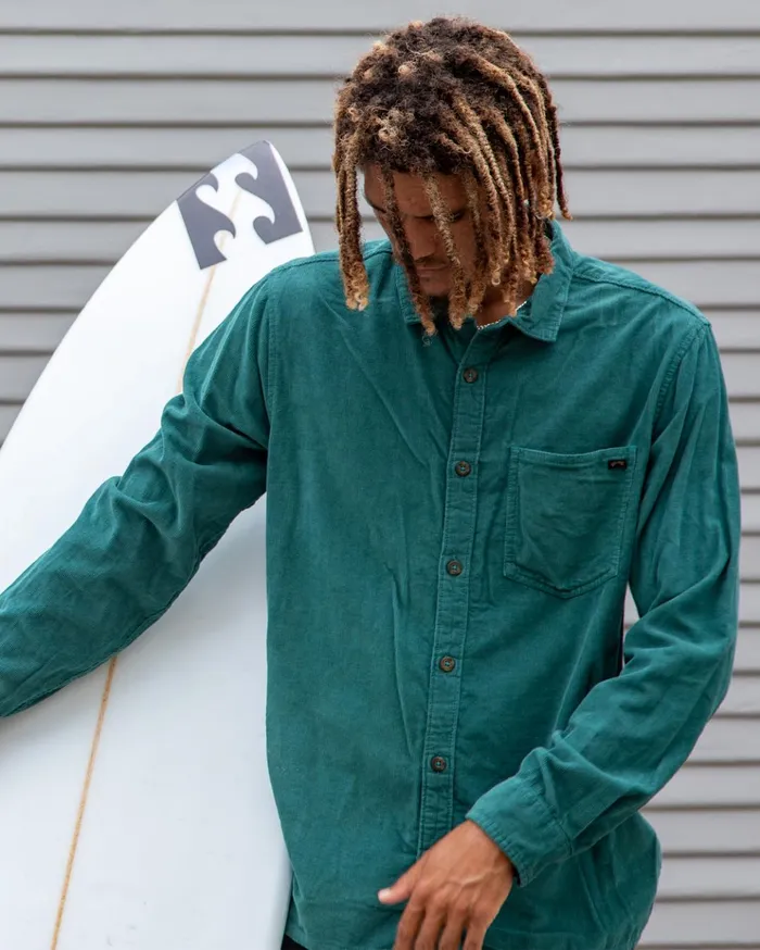 Billabong Bowie Long Sleeve Corduroy Shirt Cypress Men Shirts