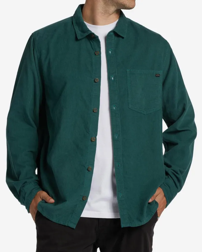 Billabong Bowie Long Sleeve Corduroy Shirt Cypress Men Shirts Billabong Bowie Long Sleeve Corduroy Shirt Cypress Men Shirts
