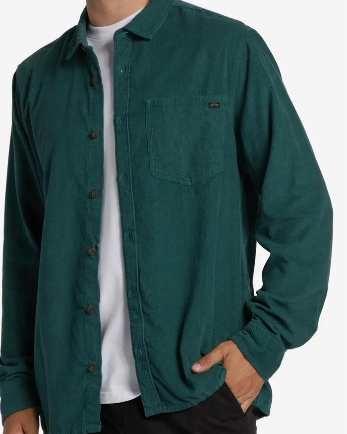 Billabong Bowie Long Sleeve Corduroy Shirt Cypress Men Shirts Billabong Bowie Long Sleeve Corduroy Shirt Cypress Men Shirts