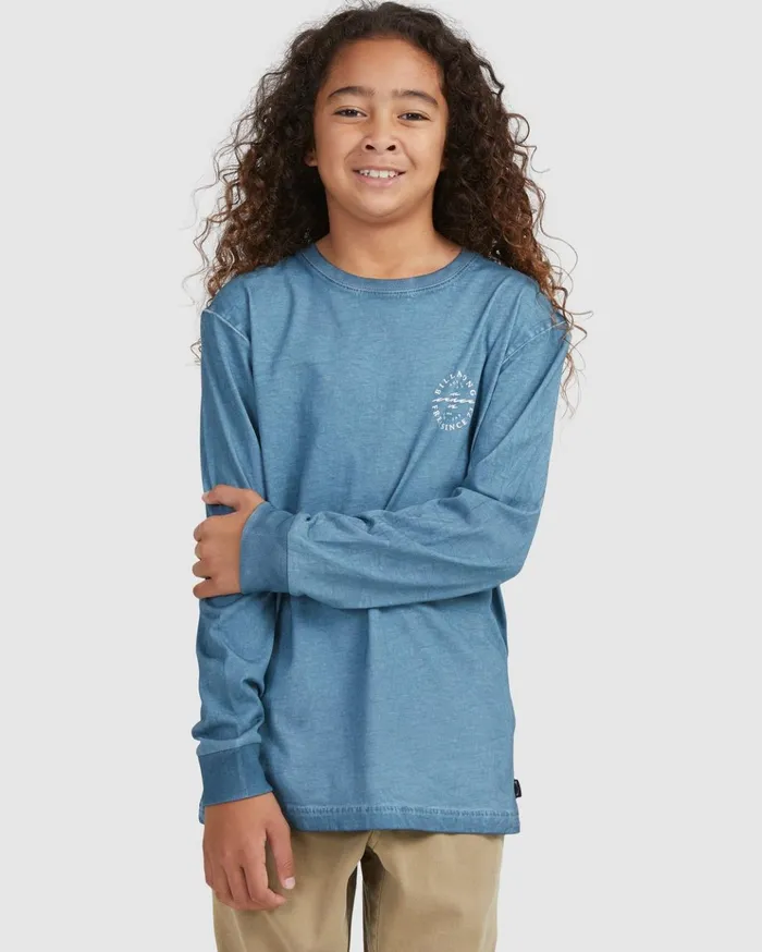 Billabong Boy039s Big Wave Dan Long Sleeve TShirt Smoke Blue Kids Boys039 Tees Billabong Boy039s Big Wave Dan Long Sleeve TShirt Smoke Blue Kids Boys039 Tees