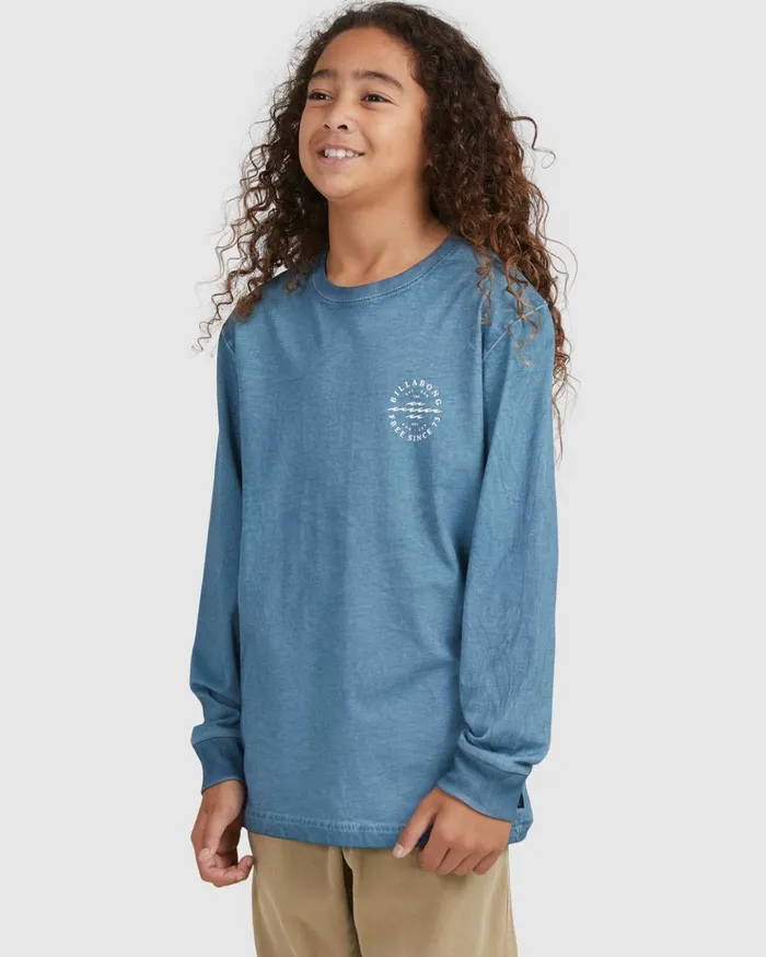 Billabong Boy039s Big Wave Dan Long Sleeve TShirt Smoke Blue Kids Boys039 Tees Billabong Boy039s Big Wave Dan Long Sleeve TShirt Smoke Blue Kids Boys039 Tees