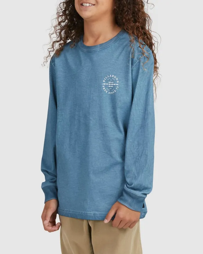 Billabong Boy039s Big Wave Dan Long Sleeve TShirt Smoke Blue Kids Boys039 Tees Billabong Boy039s Big Wave Dan Long Sleeve TShirt Smoke Blue Kids Boys039 Tees