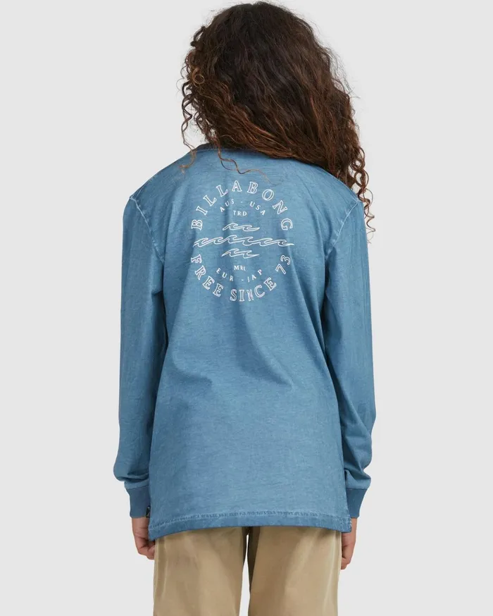 Billabong Boy039s Big Wave Dan Long Sleeve TShirt Smoke Blue Kids Boys039 Tees Billabong Boy039s Big Wave Dan Long Sleeve TShirt Smoke Blue Kids Boys039 Tees