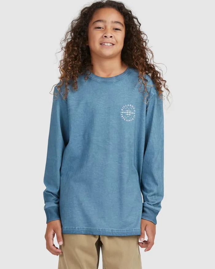 Billabong Boy039s Big Wave Dan Long Sleeve TShirt Smoke Blue Kids Boys039 Tees Billabong Boy039s Big Wave Dan Long Sleeve TShirt Smoke Blue Kids Boys039 Tees