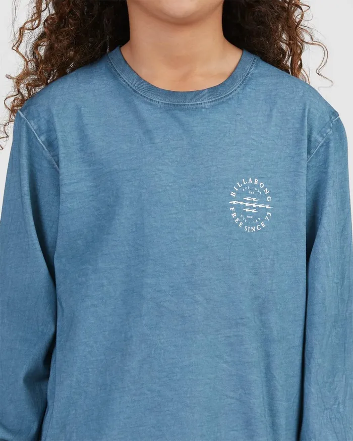 Billabong Boy039s Big Wave Dan Long Sleeve TShirt Smoke Blue Kids Boys039 Tees Billabong Boy039s Big Wave Dan Long Sleeve TShirt Smoke Blue Kids Boys039 Tees