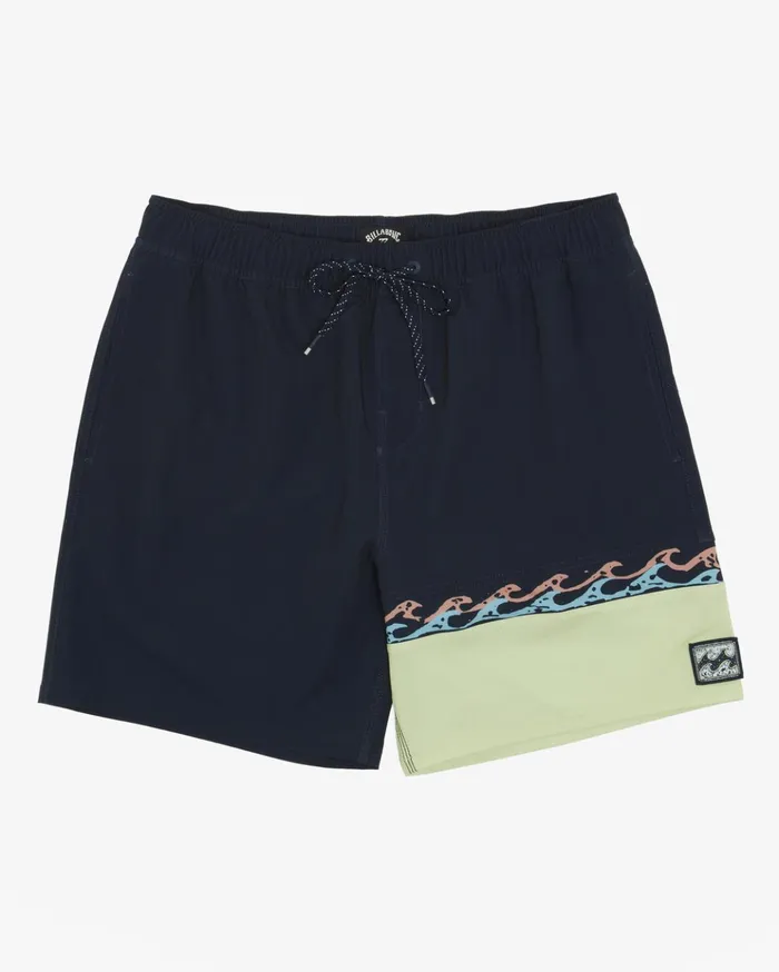 Billabong Burleigh Layback 17quot Boardshorts Navy Men Elastic Waist Boardshorts