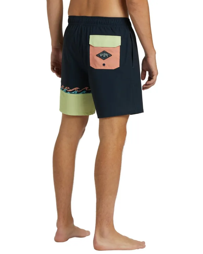 Billabong Burleigh Layback 17quot Boardshorts Navy Men Elastic Waist Boardshorts Billabong Burleigh Layback 17quot Boardshorts Navy Men Elastic Waist Boardshorts