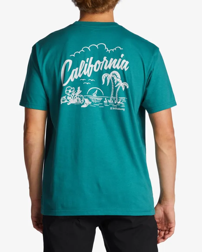 Billabong CA Greeter TShirt Teal Men TShirts Billabong CA Greeter TShirt Teal Men TShirts