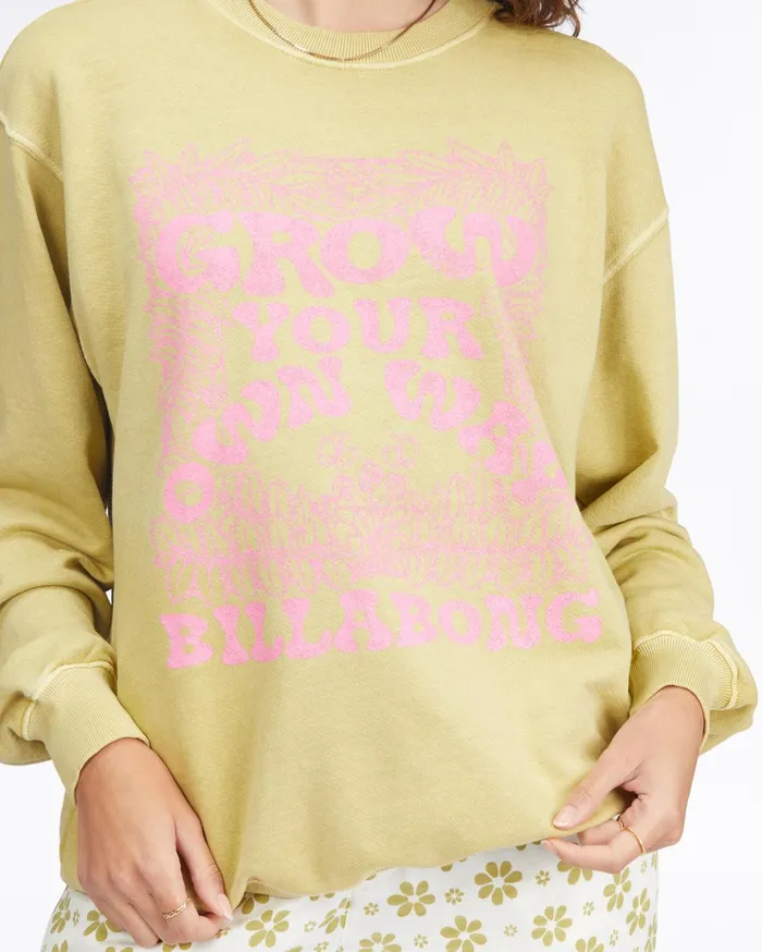 Billabong Chasing The Moon Crewneck Sweatshirt Kiwi Women Hoodies and Fleece Billabong Chasing The Moon Crewneck Sweatshirt Kiwi Women Hoodies and Fleece