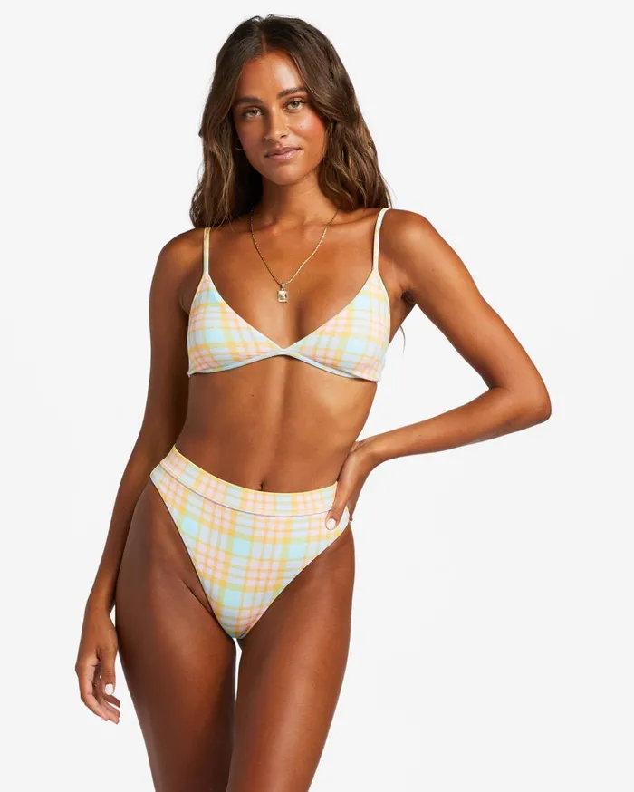 Billabong Check Please Charlie Triangle Bikini Top Multi Women Bikinis